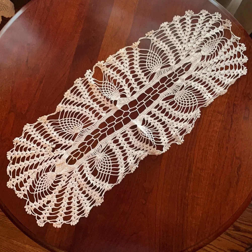 Vintage Lace Handmade Set 4 Pc Antique Estate Linens Chic Cottage Bundle Lot
